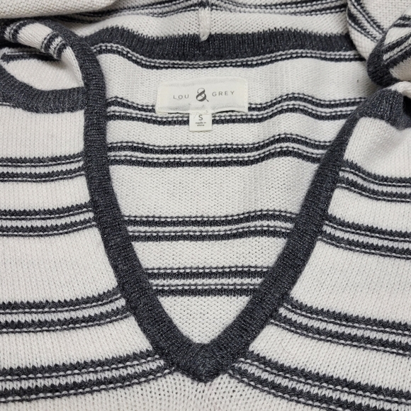Lou & Grey Knit Cashmere Striped Hooded sweater Small - Picture 5 of 14